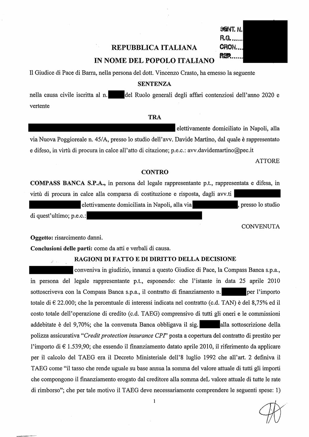 Agos | Contratto di finanziameto: errata indicazione del T.A.E.G