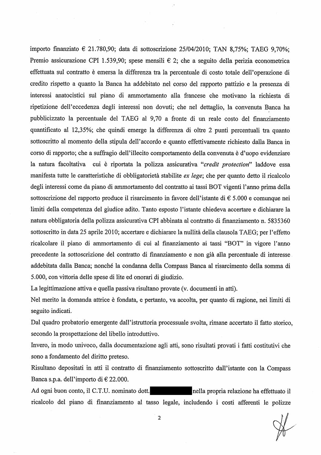 Agos | Contratto di finanziameto: errata indicazione del T.A.E.G